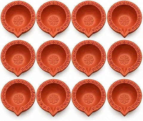 Diya Diwali Plain 2,Inches 12 Pcs Box (Happy Diwali)