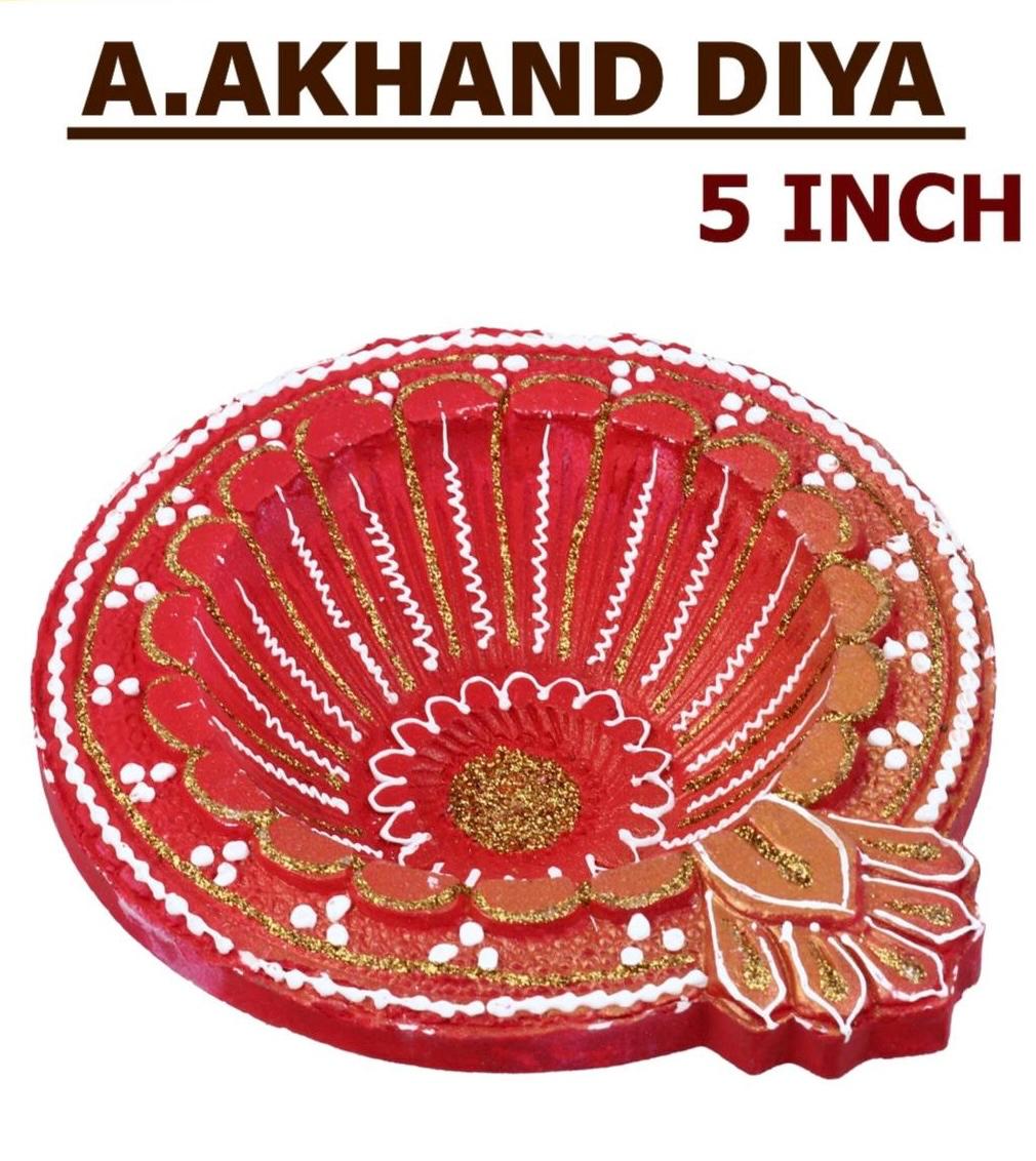 Diwali A-Akhand Diya Color 5 inchs