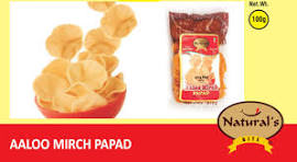 నేచురల్స్ బైట్ ఆలూ మిర్చ్ పాపడ్