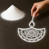 Rangoli Powder Floor Design White