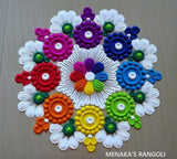 Rangoli Powder Floor Design White