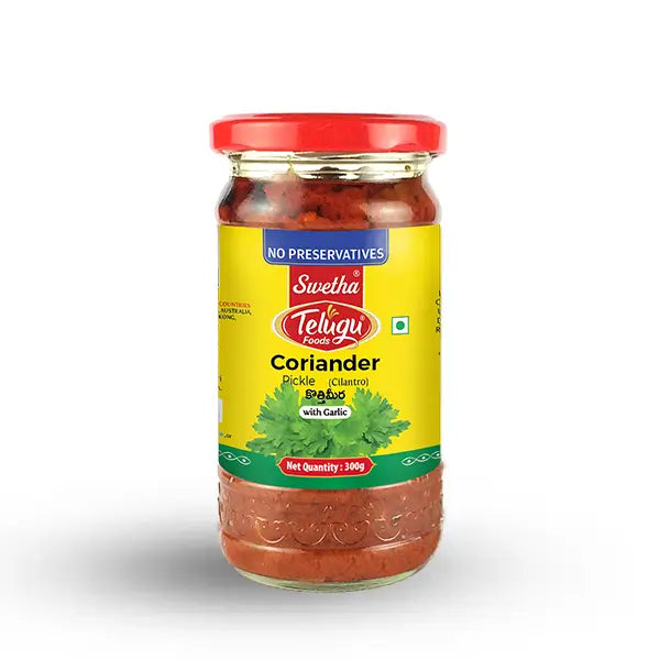 Swetha Telugu Foods Coriander Pickle (Cilantro/With Garlic)