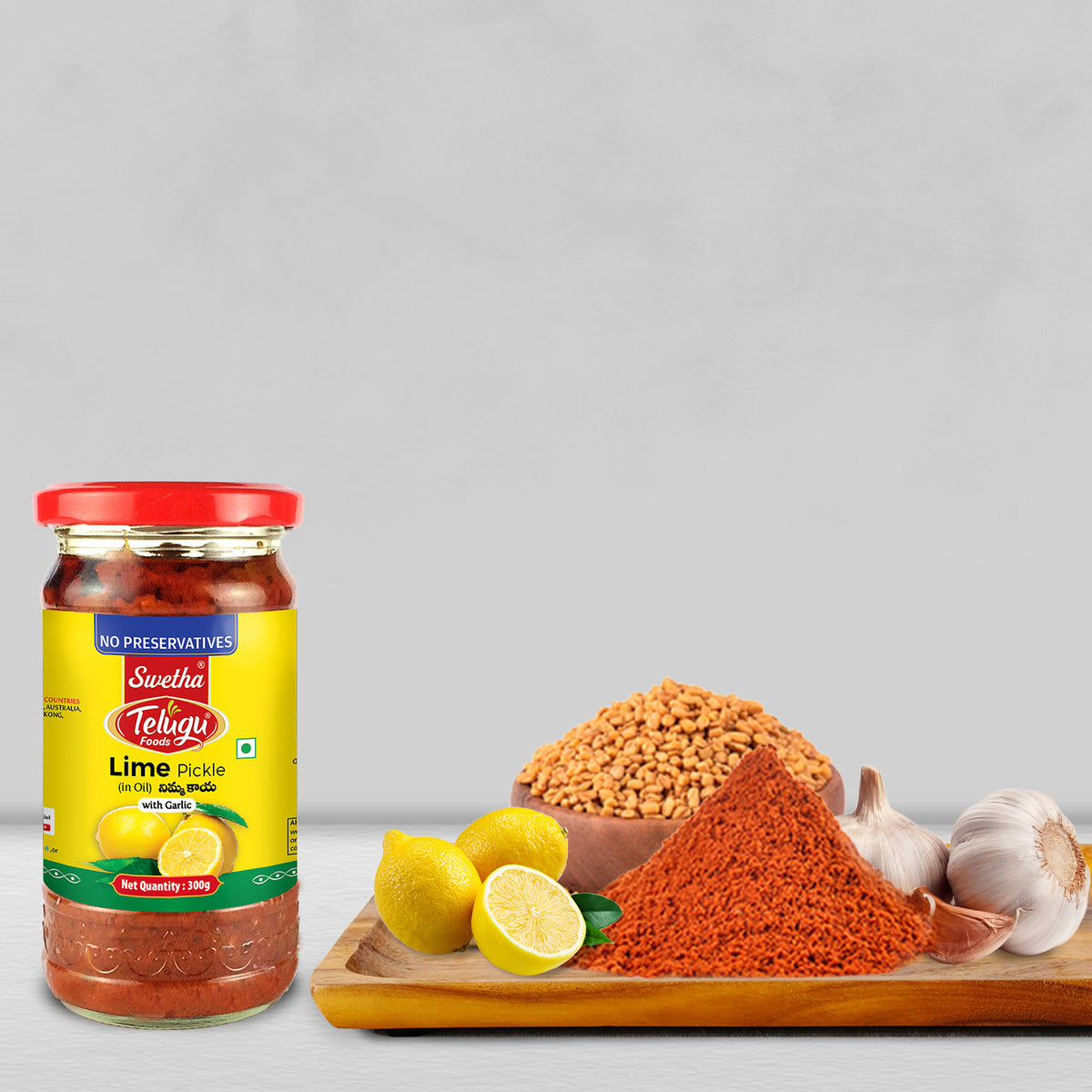 Swetha Telugu Foods Lime In Oil Pickle (With Garlic)