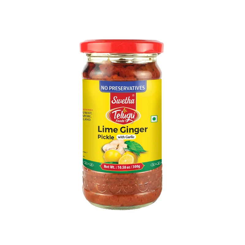 Swetha Telugu Foods Lemon Ginger Pickle (With Garlic)