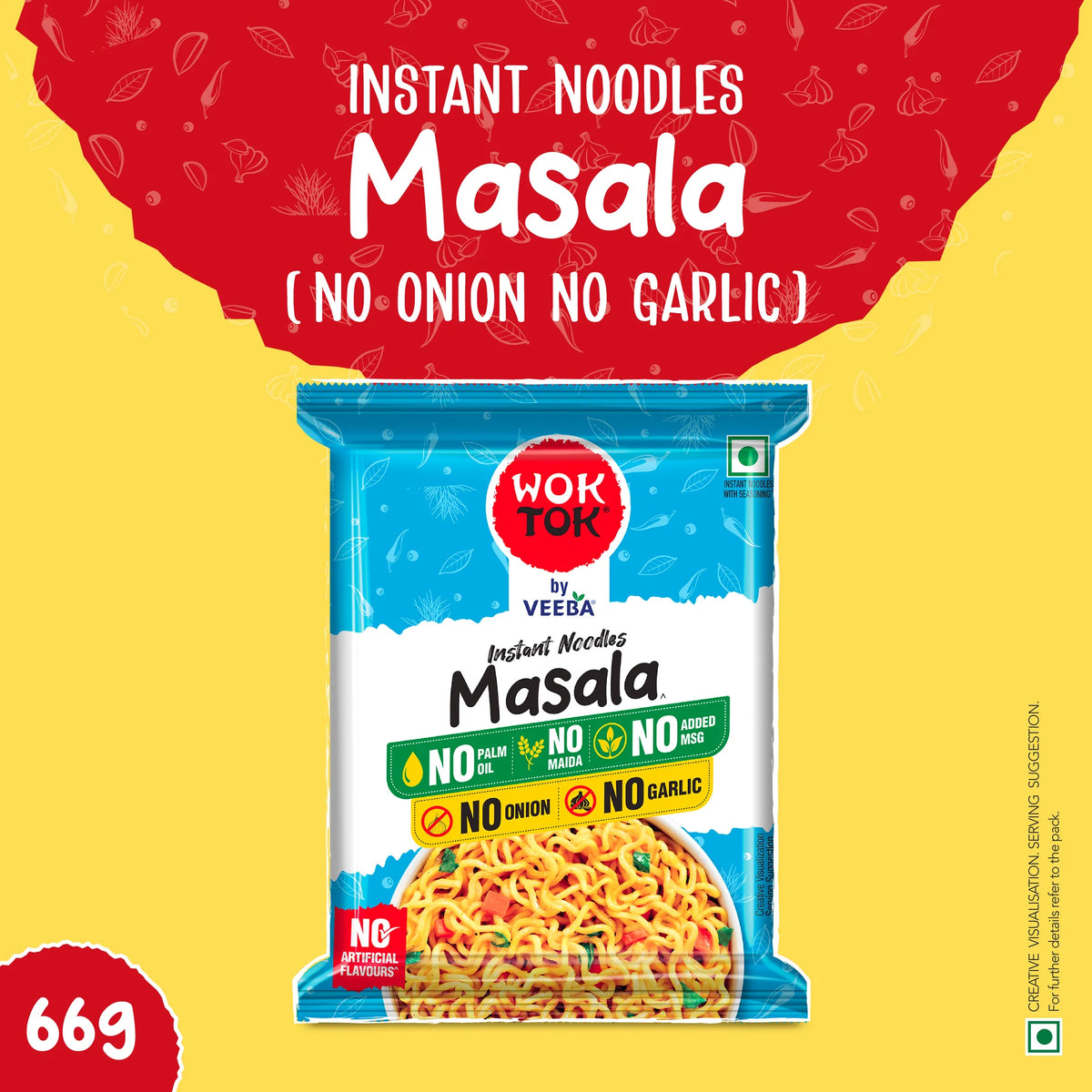 Veeba Wok Tok Instant Noodles Masala No Onion No Garlic